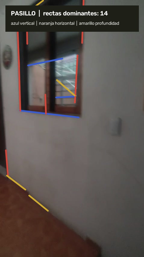 Rectas detectadas en pasillo